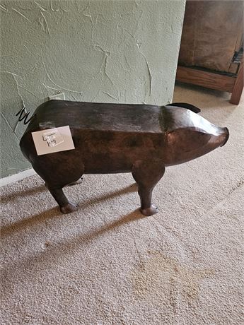 Sculpted Metal Pig Bench/Stool From Repurposed Scrap Metal