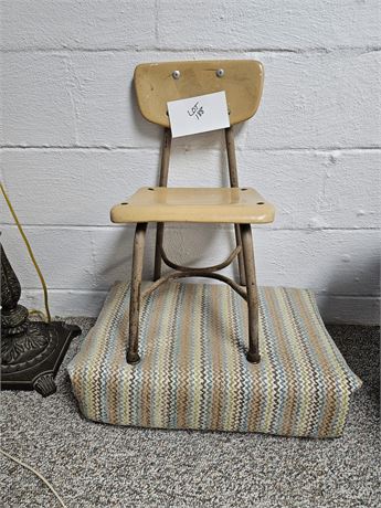 Vintage Child's School Chair & Foot Stool