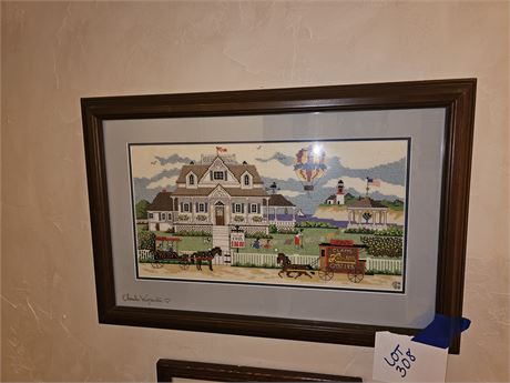 Signed Framed Needlepoint 1988