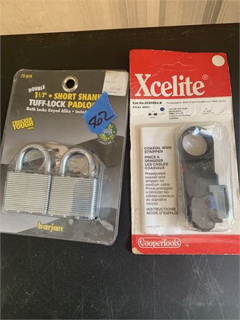 Tuff-Lock Padlocks and Xcelite Coaxial Stripper Tool Lot