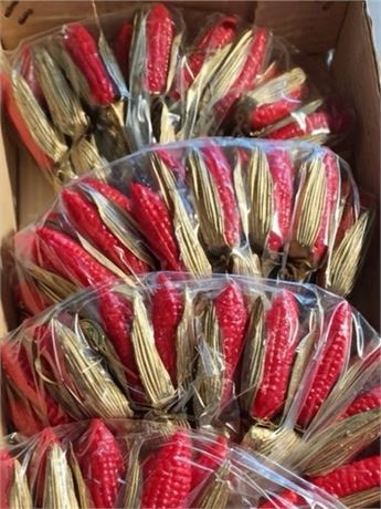 Inarco Decorative Corn Cob Bundles - 8 Boxes (Red Color)