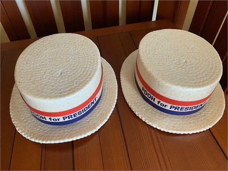 Round Brimmed Political Toy Hat Pooh for President Lot of 2