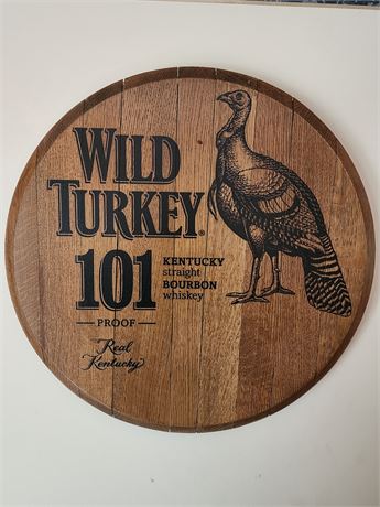 "Wild Turkey" Authentic Bourbon Barrel Head from Kentucky