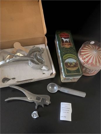 Baskin-Robbins Metal Ice Cream Scoop, Mouli-Julienne Salad Maker/Shredder