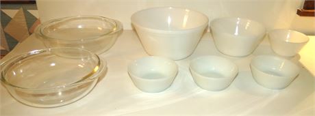 Pyrex, Federal, Fireking Assorted Bowls