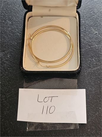 14K Gold 2" Diamond Hoop Earrings – 2.8 dwt