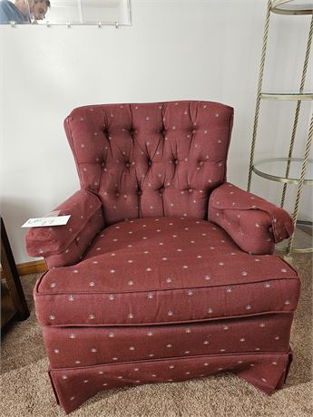 Custom Made Burgundy Small Print Side Chair