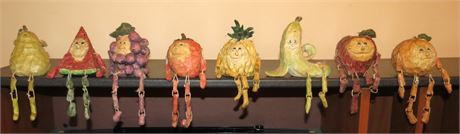 Vintage Anthropomorphic Fruit Shelf Sitters