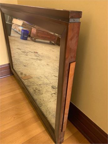Rectangular Wood Vanity Mirror With Storage 58 x 40.5 x 3