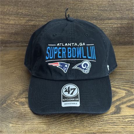 New Super Bowl LIII Patriots vs Rams '47 Clean Up Adjustable Hat