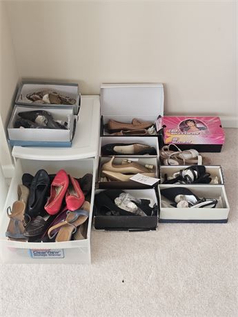Ladies Mixed Shoe Lot- Casual To Dress Size 7 Med