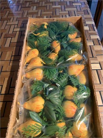 Decorative Artificial Yellow Pear Fruit Bundles (6 Boxes Total)