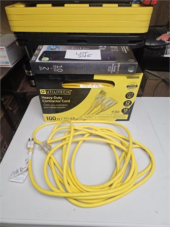 Heavy Duty Contractor Cord 100FT & Surge Protector & More