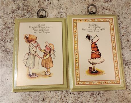 NOS Holly Hobbie Wooden Plaques~Still Wrapped in Plastic