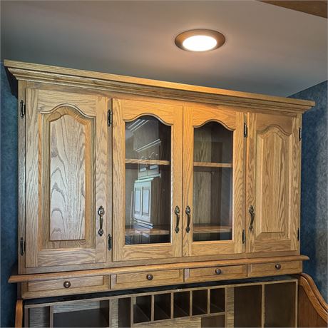 Custom Built 4-Door Oak Cabinet (Pairs w/ Desk, Lot 326) - 56"L x 31.5"T