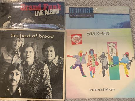 Vinyl Record Album Lot - Best of Bread, Starship, Grand Funk Live, 38 Special