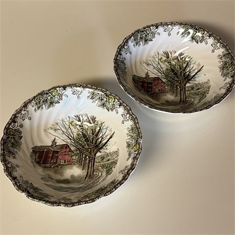 Johnson Bros England "The Friendly Village" 8” Serving Bowls