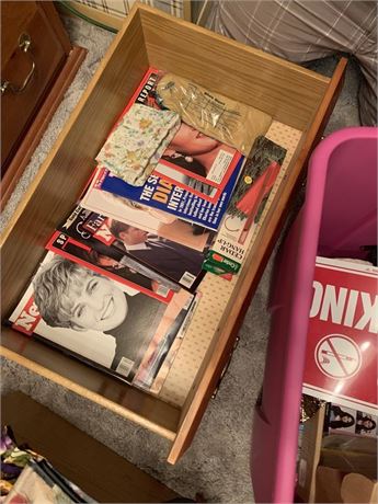 Dresser Drawer Clean Out Lot - Princess Diana Magazines - Ladies Tops  & More