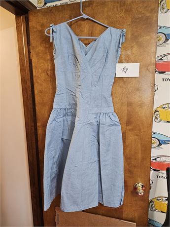 Vintage Sky Blue Teen Dress - 1950's Era