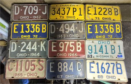Vintage Ohio License Plate Lot
