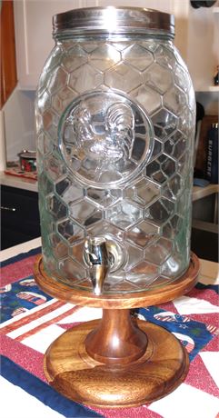 Glass Rooster Beverage Dispenser