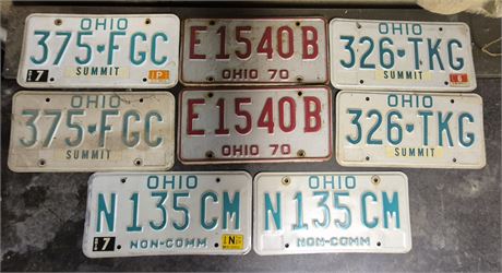 Vintage Ohio License Plates