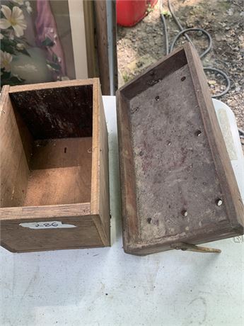 Vintage Wood Storage Box With Lid