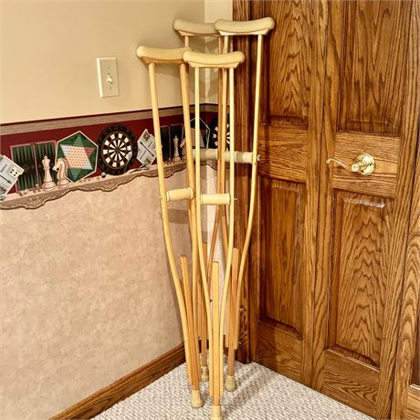 Wooden Crutches - 2 Pairs - 49"T and 52"T