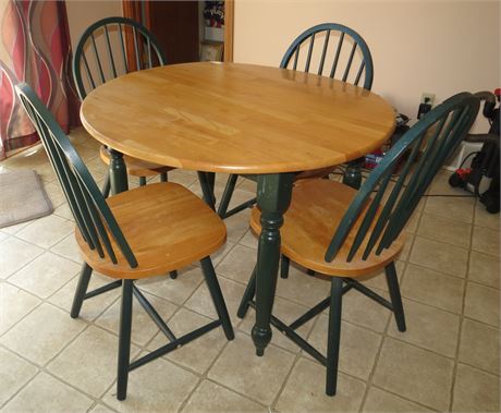 Small Drop Leaf Table, 4 Chairs