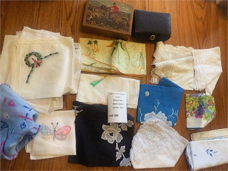 Vintage Wooden Trinket Box W/Fox Hunting Scene, Purple Lined Black Jewelry Box