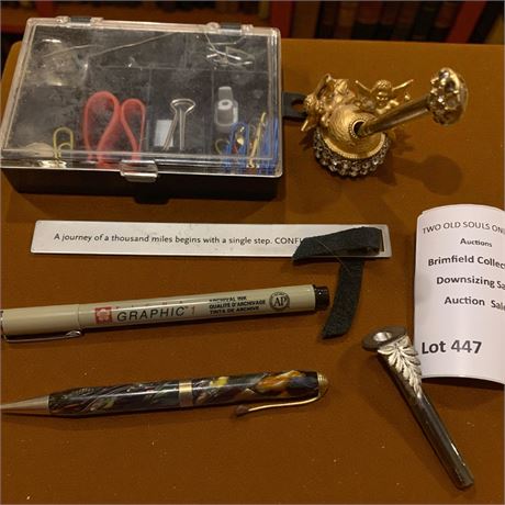 Sakura Pigma Graphic Pen, Champion Fountain Pen, Cherub Pen & Holder