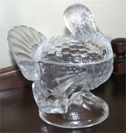 Glass Turkey Candy Dish