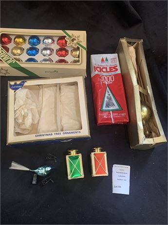 Vintage Christmas Lot - Ornaments, Tinsel Icicles & More