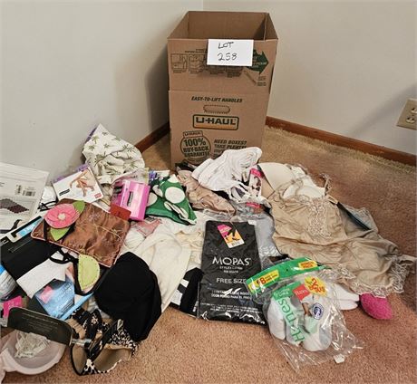 Ladies Under Garments Lot- Bra Size 34C, Leggins, Full & Half Slip Size 36, Soc