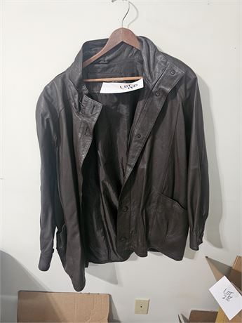 Brown Leather Men's Coat