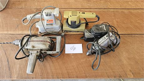 Power Tool Lot: B&D Sanders, Wizard Electric Drill & More