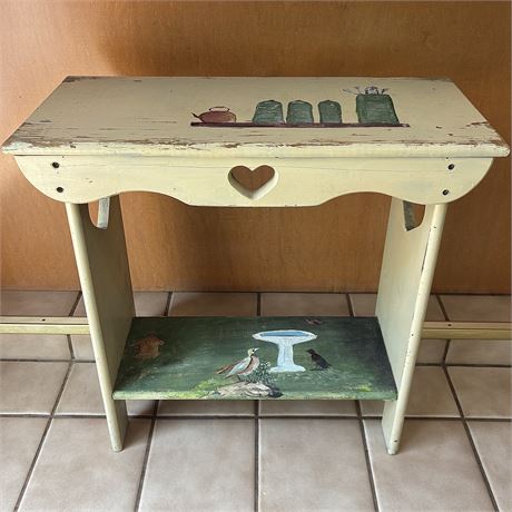 Country Farmhouse Painted Wood Accent Shelf/Stand - 27 x 11 x 27"T