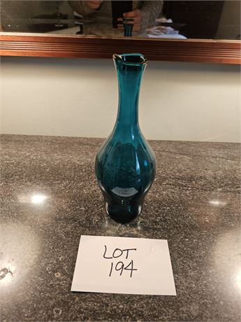 Blenko Art Glass Peacock Optic Vase