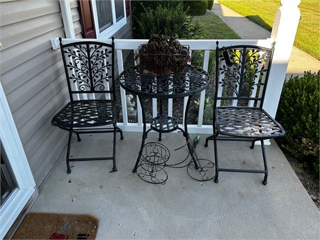 Iron Patio Chairs and Table