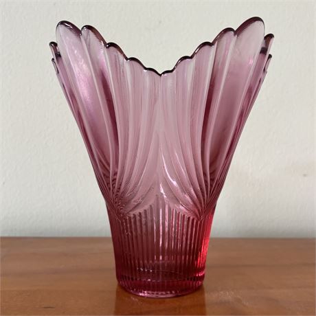 Vintage Fenton Cranberry Art Glass Vase