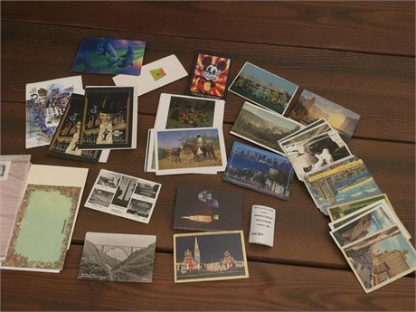 Vintage Post Card Lot Including Mickey Monster, Landmarks, Landscape Scenes