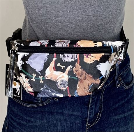 New Dog Print Dog Lovers Adjustable Waist Bag by Sydney Love