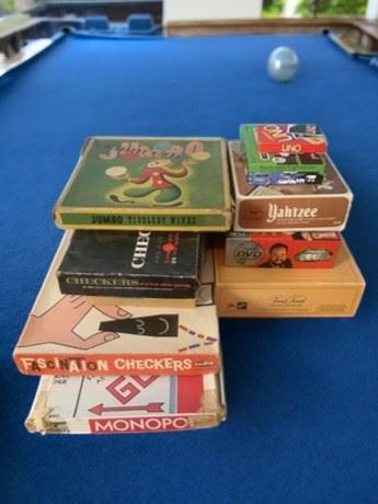 Vintage Board Game Lot - Yahtzee, Checkers, Monopoly & More