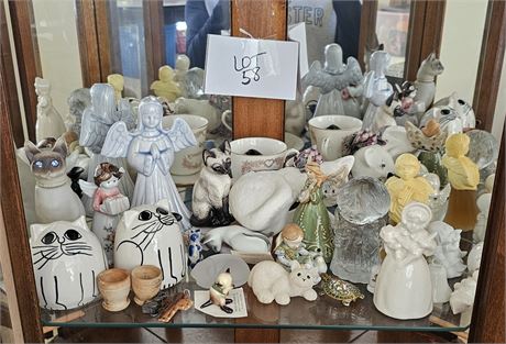 Mixed Figurines- Bells, Cats, Angels, Avon & More