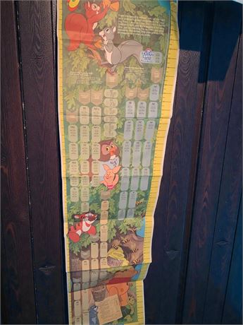 Vintage Sears 1977 Disney Winnie the Pooh The Growing Tree Height Growth Charts
