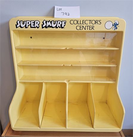 Vintage Super Smurf Collector's Center Store Display Shelf/Case