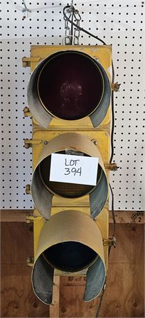Vintage Yellow Three Light Traffic Light