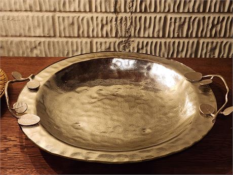 Glass Over Silverplated Serving Dish