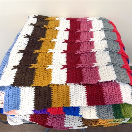 Large Full/Queen Colorful Afghan Blanket