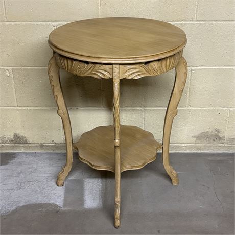 Round Wooden Accent Table - 19.5 x 27"T